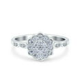thumbnail image 1 of Simulated Cubic Zirconia Size-5 Flower Wedding Band Engagement Ring 925 Sterling Silver, 1 of 7