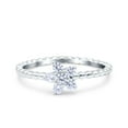 thumbnail image 1 of Simulated Cubic Zirconia Size-5 Flower Wedding Ring Band 925 Sterling Silver, 1 of 7