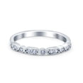 thumbnail image 1 of Simulated Cubic Zirconia Size-5 Half Eternity Ring Wedding Engagement Band 925 Sterling Silver, 1 of 7