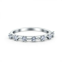 Simulated Cubic Zirconia Size-5 Half Eternity Ring Wedding Engagement Band 925 Sterling Silver