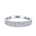thumbnail image 1 of Simulated Cubic Zirconia Size-5 Half Eternity Ring Wedding Engagement Band 925 Sterling Silver, 1 of 7