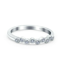 Simulated Cubic Zirconia Size-5 Half Eternity Ring Wedding Engagement Band 925 Sterling Silver