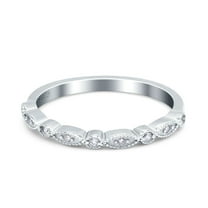 Simulated Cubic Zirconia Size-5 Half Eternity Wedding Band Ring Marquise CZ 925 Sterling Silver
