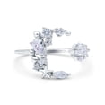 thumbnail image 1 of Simulated Cubic Zirconia Size-5 Moon & Star Ring Wedding Engagement Band 925 Sterling Silver, 1 of 7