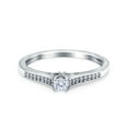 thumbnail image 1 of Simulated Cubic Zirconia Size-5 Solitaire Wedding Engagement Ring Band 925 Sterling Silver, 1 of 7