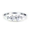 thumbnail image 1 of Simulated Cubic Zirconia Size-6 Cluster Eternity Band Engagement Wedding Ring 925 Sterling Silver, 1 of 7