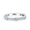 thumbnail image 1 of Simulated Cubic Zirconia Size-6 Half Eternity Ring Wedding Engagement Band 925 Sterling Silver, 1 of 7