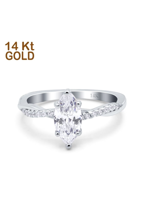 Simulated Cubic Zirconia Size-6 Infinity Twist Marquise Art Deco Vintage Engagement Wedding Bridal Ring 925 Sterling Silver