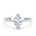 thumbnail image 1 of Simulated Cubic Zirconia Size-6 Marquise Solitaire Accent Dazzling Wedding Engagement Ring 925 Sterling Silver, 1 of 7