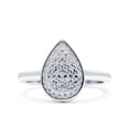 thumbnail image 1 of Simulated Cubic Zirconia Size-6 Pear Wedding Engagement Ring Band 925 Sterling Silver, 1 of 7