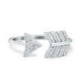 thumbnail image 1 of Simulated Cubic Zirconia Size-6 Petite Dainty Sideways Arrow Ring 925 Sterling Silver, 1 of 7
