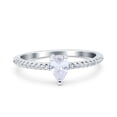 thumbnail image 1 of Simulated Cubic Zirconia Size-6 Teardrop Pear Art Deco Engagement Wedding Bridal Ring 925 Sterling Silver, 1 of 7
