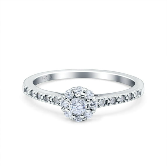 Simulated Cubic Zirconia Size-7 Art Deco Band Wedding Ring 925 Sterling Silver