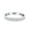 thumbnail image 1 of Simulated Cubic Zirconia Size-7 Channel Half Eternity Ring Wedding Engagement Band 925 Sterling Silver, 1 of 7