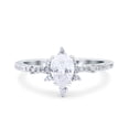 thumbnail image 1 of Simulated Cubic Zirconia Size-7 Starburst Teardrop Dainty Art Deco Pear Wedding Engagement Bridal Ring 925 Sterling Silver, 1 of 7