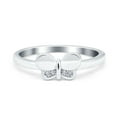 thumbnail image 1 of Simulated Cubic Zirconia Size-8 Butterfly Ring Round Shape 925 Sterling Silver, 1 of 7