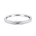 thumbnail image 1 of Simulated Cubic Zirconia Size-8 Petite Dainty Baguette Thumb Ring Wedding Engagement Ring 925 Sterling Silver, 1 of 7