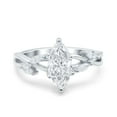 thumbnail image 1 of Simulated Cubic Zirconia Size-8 Teardrop Pear Halo Twist Infinity Shank Art Deco Engagement Wedding Bridal Ring 925 Sterling Silver, 1 of 7