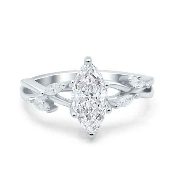 Simulated Cubic Zirconia Size-8 Teardrop Pear Halo Twist Infinity Shank Art Deco Engagement Wedding Bridal Ring 925 Sterling Silver