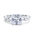 thumbnail image 1 of Simulated Cubic Zirconia Size-9 Art Deco Cushion Cut Wedding Engagement Bridal Ring 925 Sterling Silver, 1 of 7
