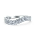 thumbnail image 1 of Simulated Cubic Zirconia Size-9 Half Eternity Ring Wedding Engagement Band 925 Sterling Silver, 1 of 7