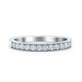 thumbnail image 1 of Simulated Cubic Zirconia Size-9 Half Eternity Ring Wedding Engagement Band 925 Sterling Silver, 1 of 7