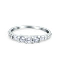 thumbnail image 1 of Simulated Cubic Zirconia Size-9 Simple Band Wedding Ring Baguette CZ 925 Sterling Silver, 1 of 7