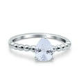 thumbnail image 1 of Simulated Cubic Zirconia Size-9 Teardrop Art Deco Pear Wedding Engagement Ring 925 Sterling Silver, 1 of 7