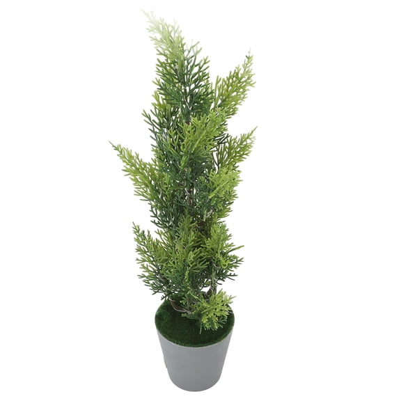 Simulated Cypress Tree Table Centerpiece LED Warm Light Up Artificial Bonsai Desktop Night Decor - 19.7 inches / 50 cm