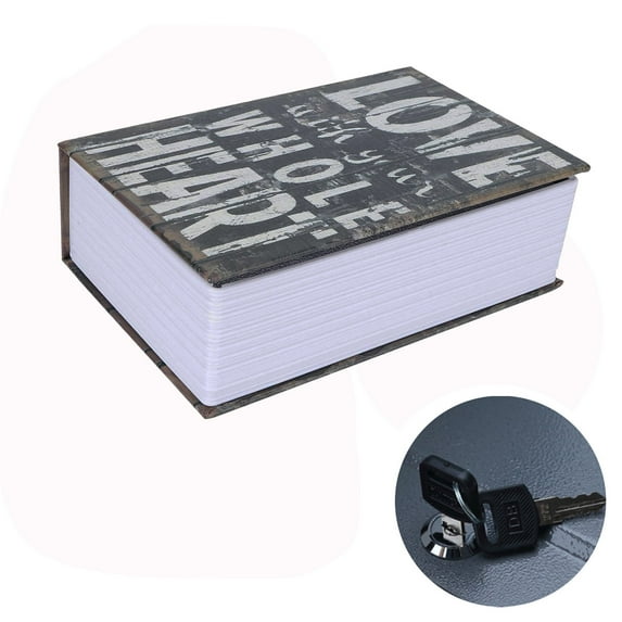 Simulated Dictionary Book Safe Box with Combination Lock Mini Security Storage for Money,Jewelry & Documents Stainless Steel Liner Home & Office Use