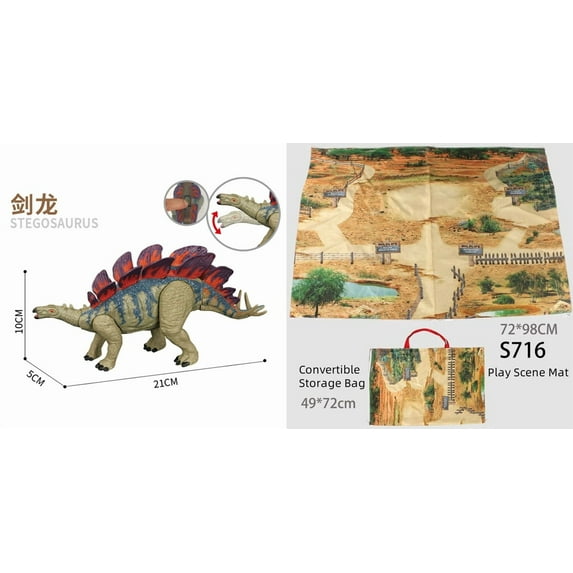 Simulated Dinosaur Toys for Toddlers, Realistic Jurassic World Toys for Kids, Jumbo Dinosaur Toys for Boys and Girls Gift(STEGOSAURUS+S716)