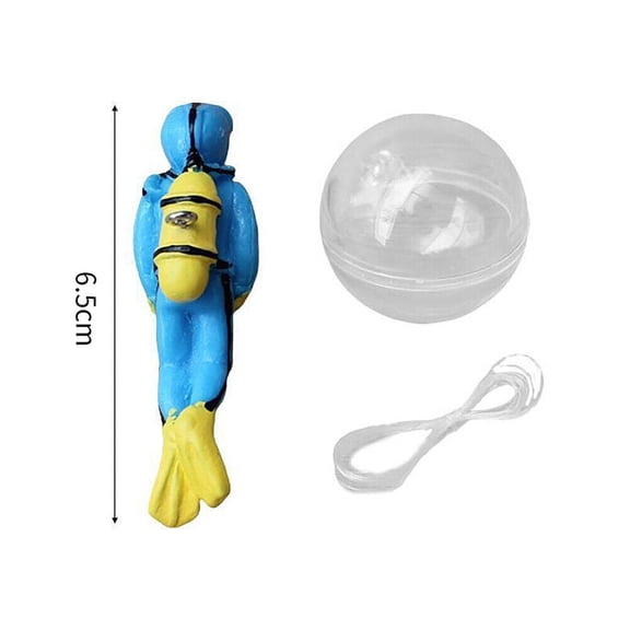 Simulated Diver Fish Tank Ornament with Floating Ball Unique Aquarium Decoration for Moss Micro Landscape