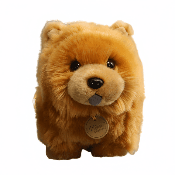 Simulated Dog Plush Toy-Brown 11.8 " Pomeranian-Realistic Stuffed Animal-Educational Birthday Gift