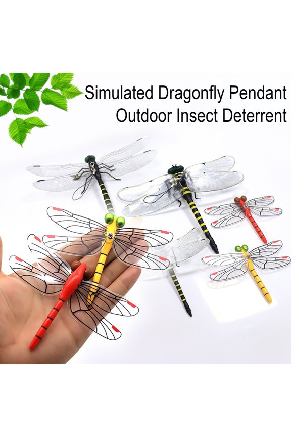 Simulated Dragonfly Pendant PVC Hanging Repellent Realistic Design Pest Deterrence Ornament Dragonfly Hunting Accessory