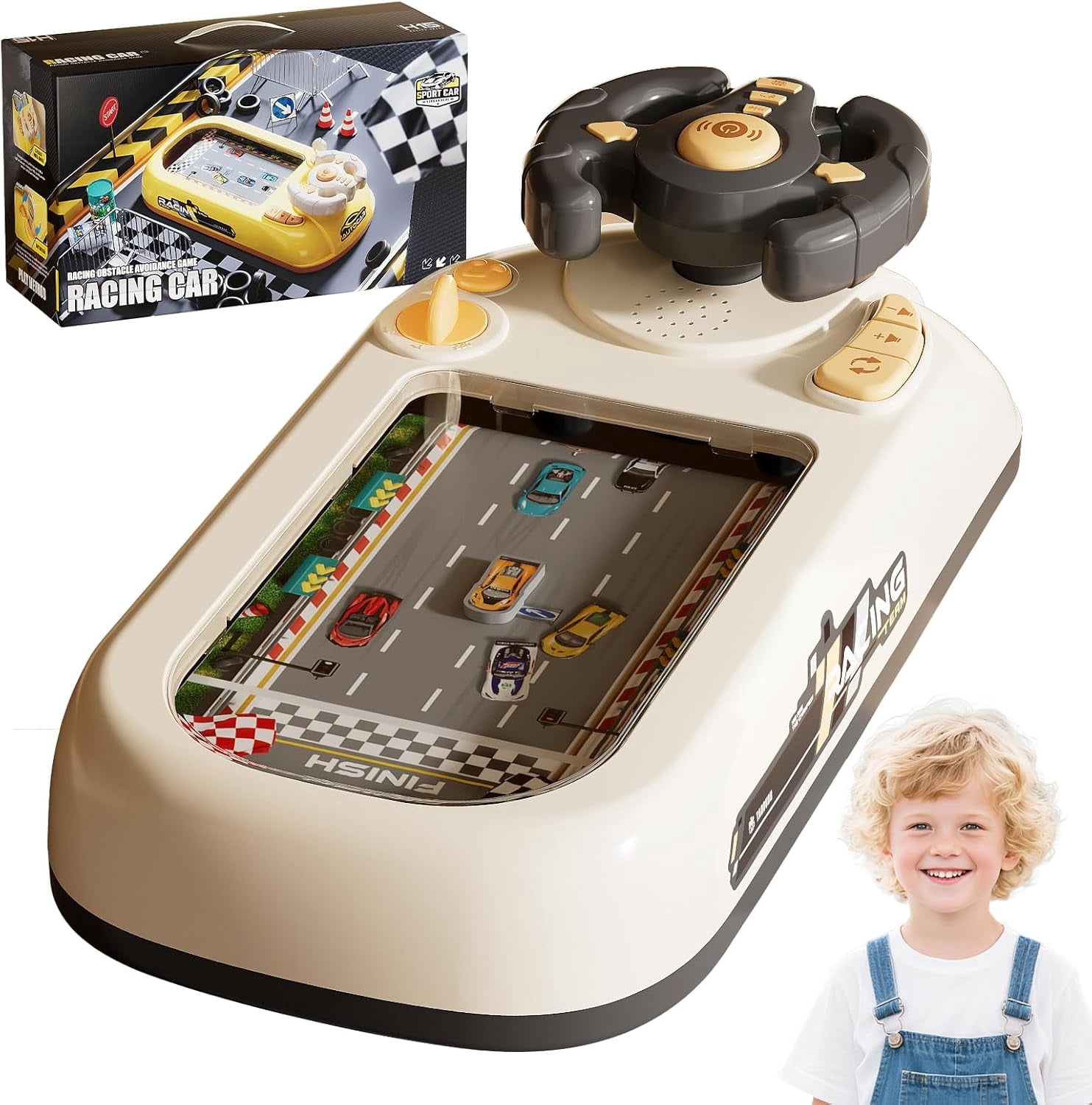 Simulated Driving Racing Car Game with Interactive Steering Wheel ...