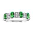 thumbnail image 1 of Simulated Emerald And Clear Cubic Zirconia Evil Eye Patterns Ring Sterling Silver Size 9, 1 of 3