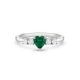 thumbnail image 1 of Simulated Emerald Heart Solitaire Size 4 Kids Ring - Sterling Silver, 1 of 6