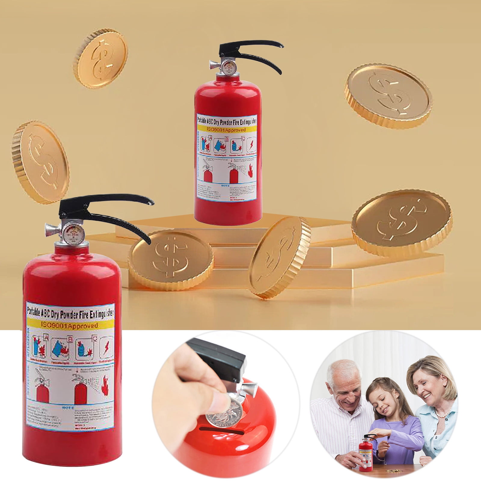 Fireman Helmet & Hose Piggy Bank – Rustic Decor Coin Bank For Kids & Adults
