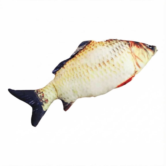 Simulated Fish Cat Toys, Bite-Sized Realistic Flopping Fish Cat Toys, Interactive Cat Toys for All Breeds, 7.87 Inches Crucian Carp Cat Toys (Zipperless)