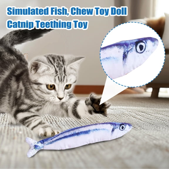 Simulated Fish Chew Toy Doll With Catnip, Teething Toy For Cats, Interactive Catnip Molar Stick, 30Cm Zipper-Autumn Fish Style Pet Chew Toys