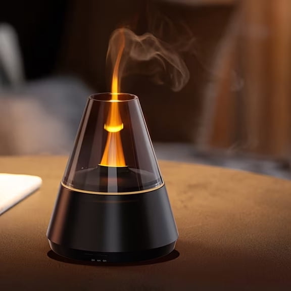 Simulated Flame Ultrasonic Aromatherapy Diffuser Candlelight Humidifier for Home Office