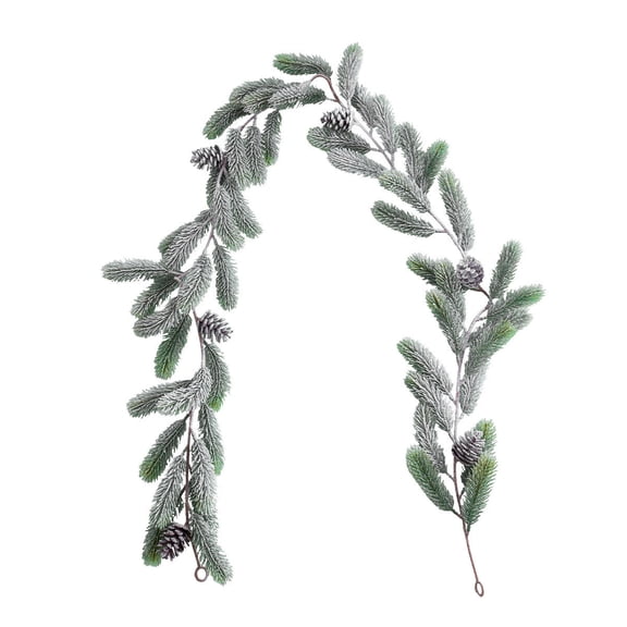 Simulated Flocked Rattan Needle Christmas Garland for Holiday Decor - Festive Rattan and Pinecone Accent for Dining Tables and Living Rooms