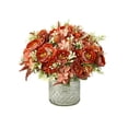 thumbnail image 1 of Simulated Flower Artificial Peony Flowers Realistic Exquisite Faux Floral Arrangement for Home Wedding Party Decoration-Red, 1 of 8