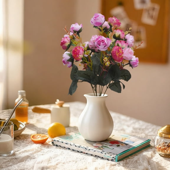 Simulated Flower Bouquet, Valentines Day Decorative Floral Home and Desktop Decor, Photography Props, Holiday Decoration