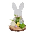 thumbnail image 1 of Simulated Flower Bunny Shaped Wooden Ornaments, Holiday Decoration Figurines, Rustic Easter Home Decor for Table and Shelf,B, 1 of 4
