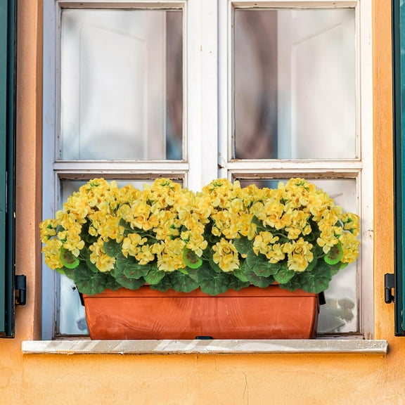Simulated Flower Fake Flower Wedding Home Living Room Geranium Silk Flower Artificial Flower New Artificial Flowers, Yellow