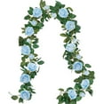 thumbnail image 1 of Simulated Flower Garland Artificial Blue Rose Vines Floral Garlands Total Fake Vine Silk Flower Garland for Indoor Outdoor Home Wedding Arch Garden Wall Decoration, 1 of 5