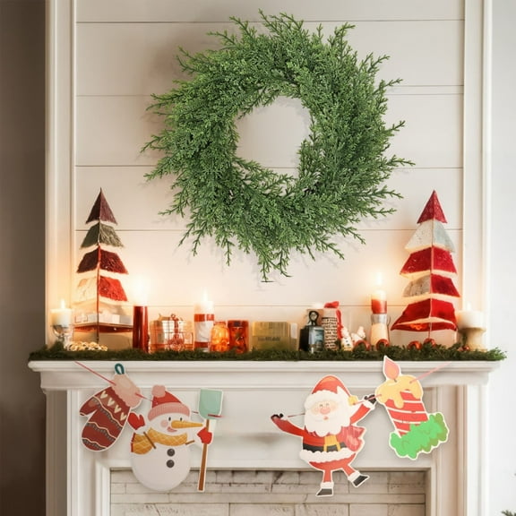 Simulated Flower Garlands, Artificial Greenery Door Hanging for Christmas Decorations, Holiday Party Favor for Family Gathering, Decorative Windows Border for Indoor Arrangement and Front Akmoler