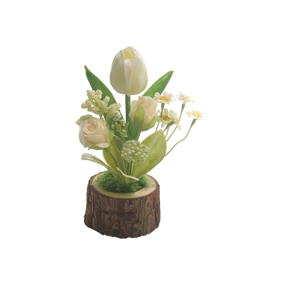 Simulated Flower Potted Decoration for Living Room Dining Room Artificial Flowers Green Plants Bonsai Desktop Ornament