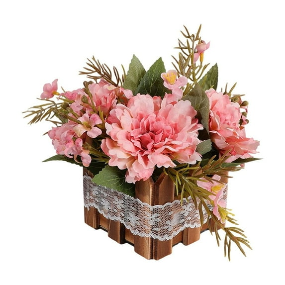 Simulated Flower Potted Plant, Realistic Silk Peonies Home Decor, Decorative Artificial Plants for Office and Commercial Spaces, Elegant Desk Flower Arrangements